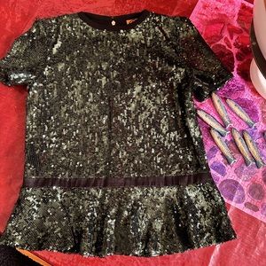 sparkly sequin tory burch peplum top 🧜‍♀️